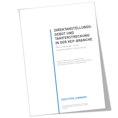 Executive Summary Gutachten Direktanstellungsgebot und Tariferstreckung