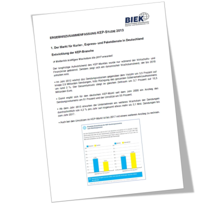 Ergebniszusammenfassung der KEP-Studie 2013